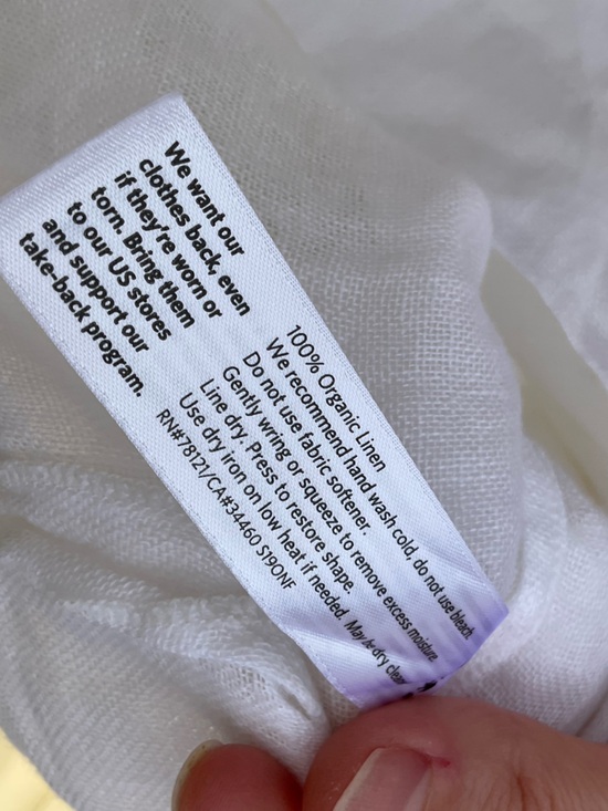 Eileen Fisher White Petite organic Linen Top Lightweight Tunic 25”by 31” - Picture 4 of 6